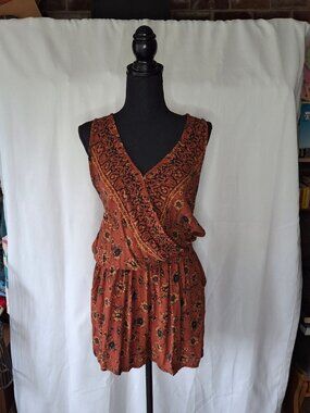 Mossimo Sunflower Print Romper Sz M